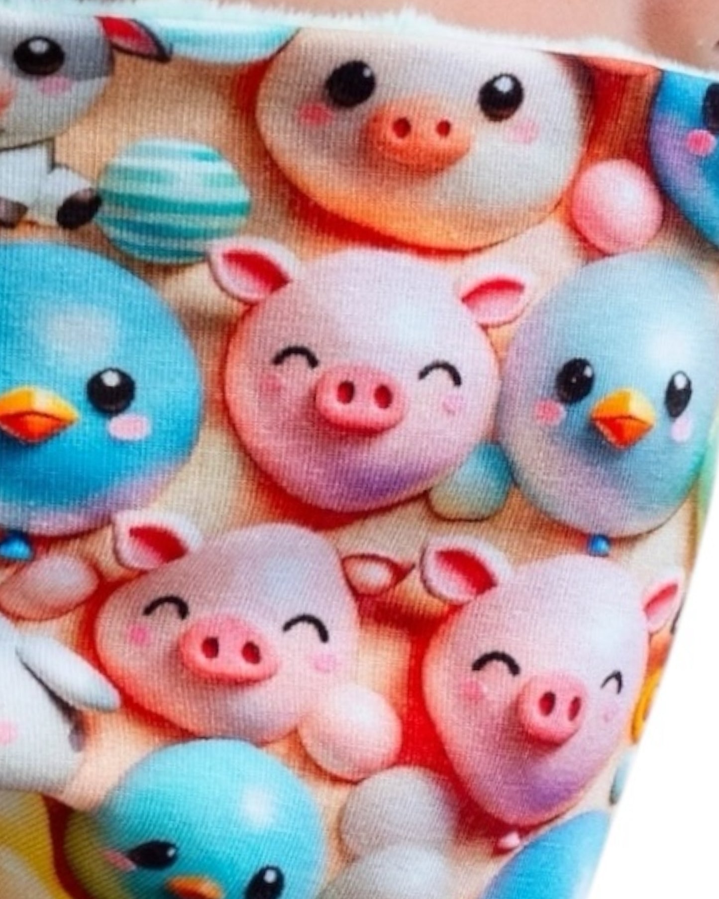 Set Cappello e Scaldacollo Fatto A Mano In Cotone Certificato Fantasia Animaletti