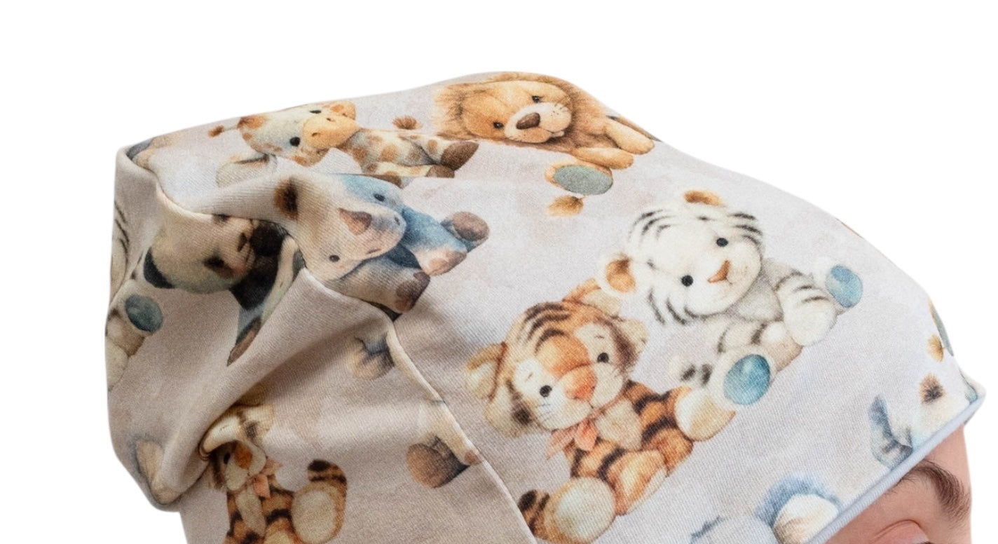 Set Cappello e Scaldacollo Fatto A Mano In Cotone Certificato Fantasia Cucccioli