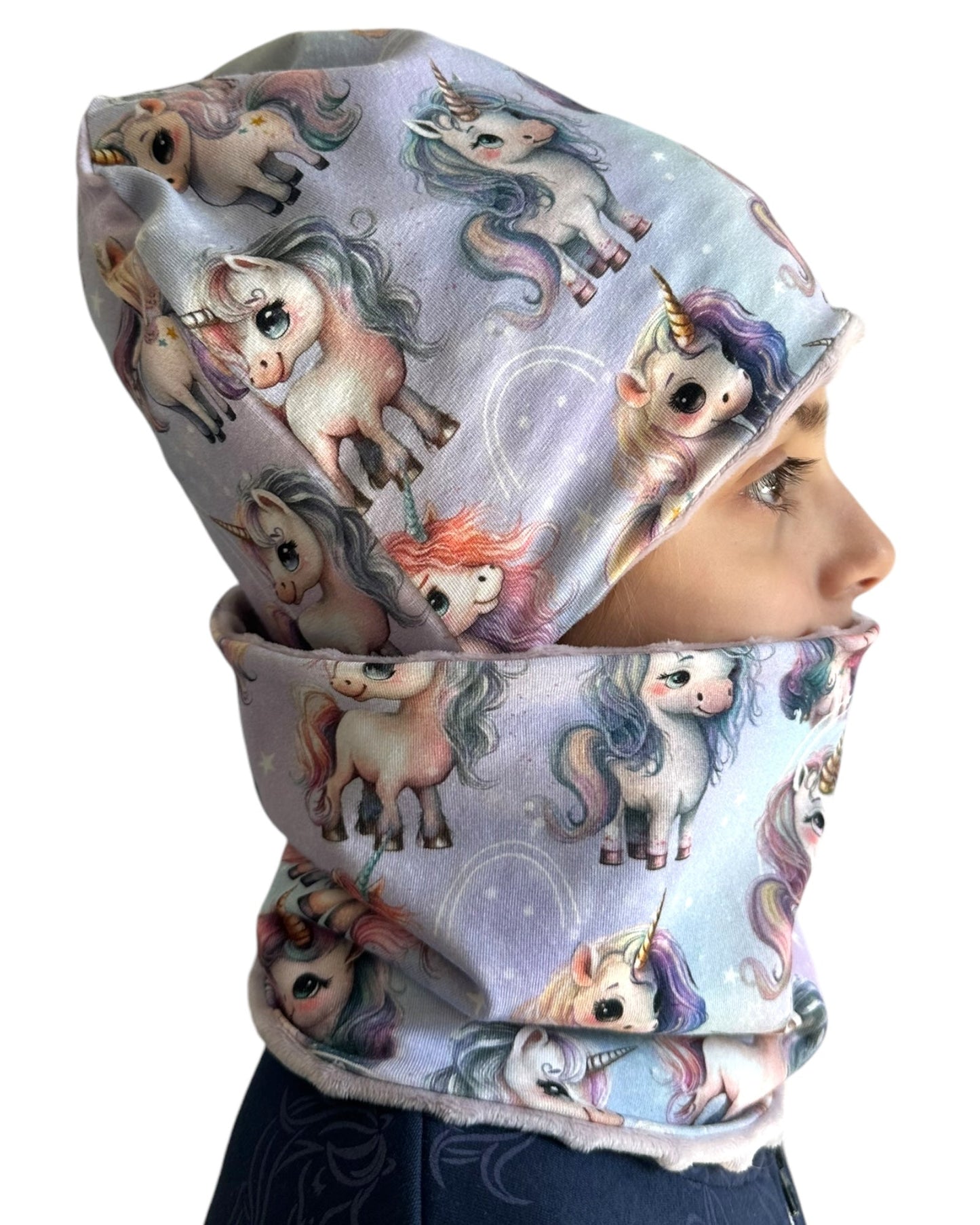 Set Cappello e Scaldacollo Bambina Fatto a Mano in Cotone Certificato