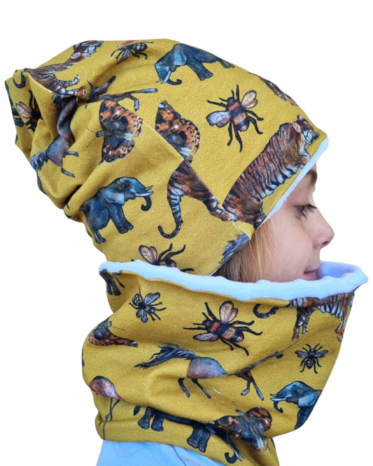 Set Cappello e Scaldacollo Bambino Fatto a Mano in Cotone Certificato