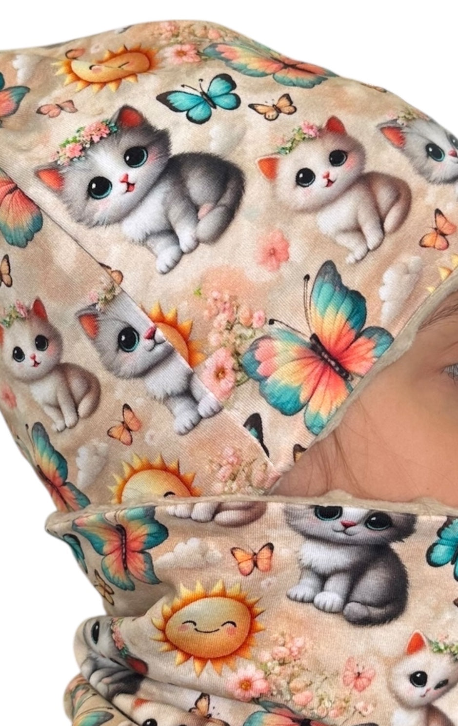 Set Cappello e Scaldacollo Bambina Fatto a Mano in Cotone Certificato