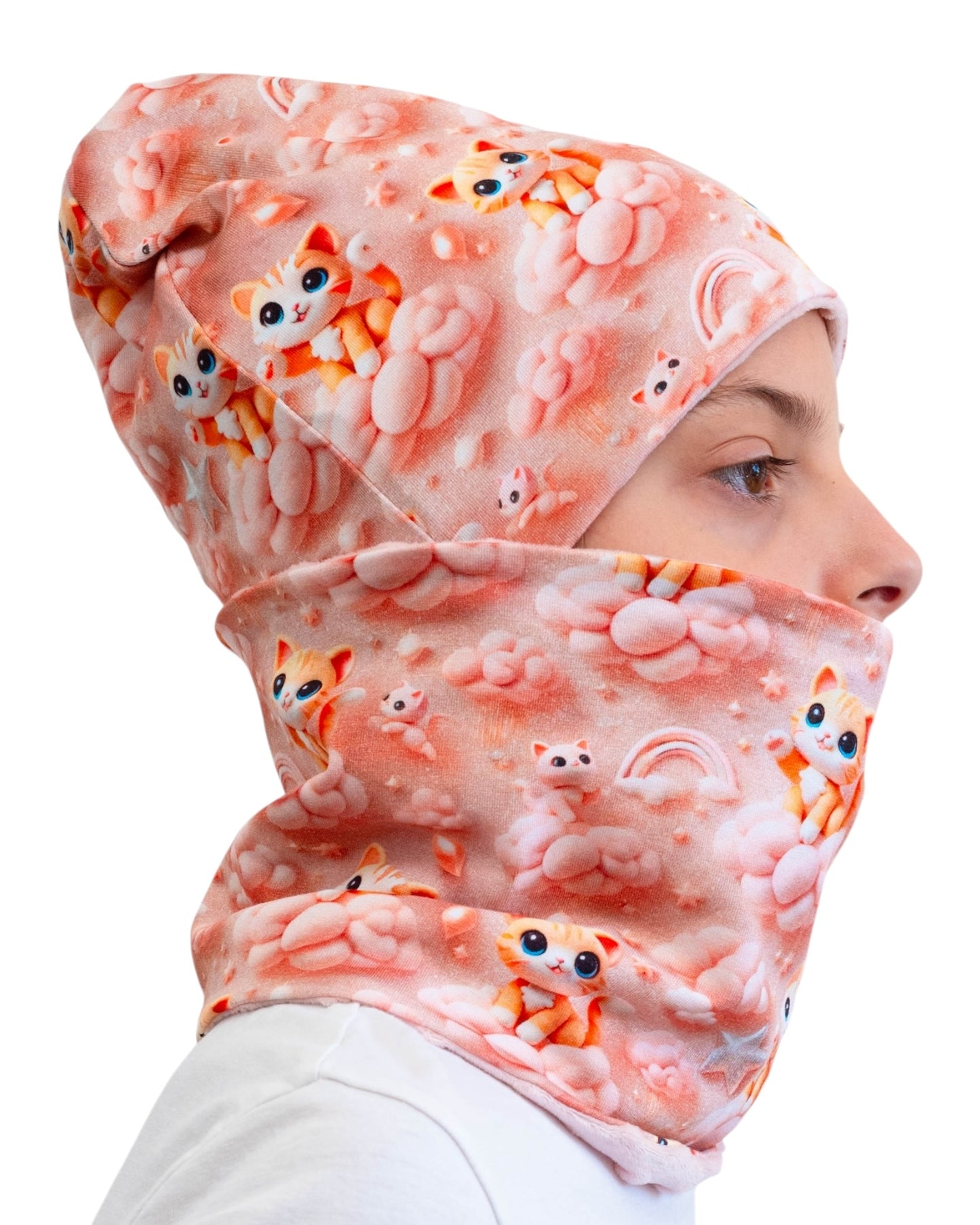 Set Cappello e Scaldacollo Bambina Fatto a Mano in Cotone Certificato