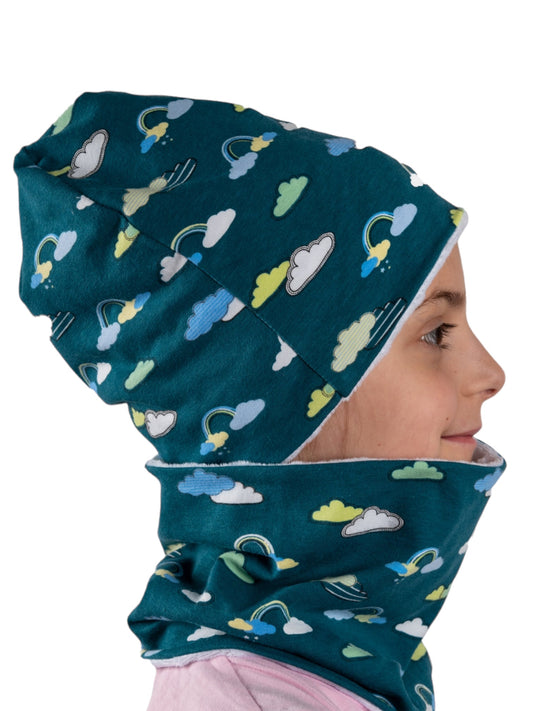 Set Cappello e Scaldacollo Bambino Fatto a Mano in Cotone Certificato