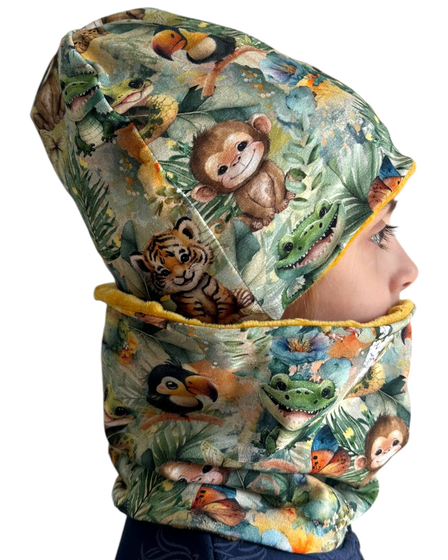 Set Cappello e Scaldacollo Unisex Fatto a Mano in Cotone Certificato