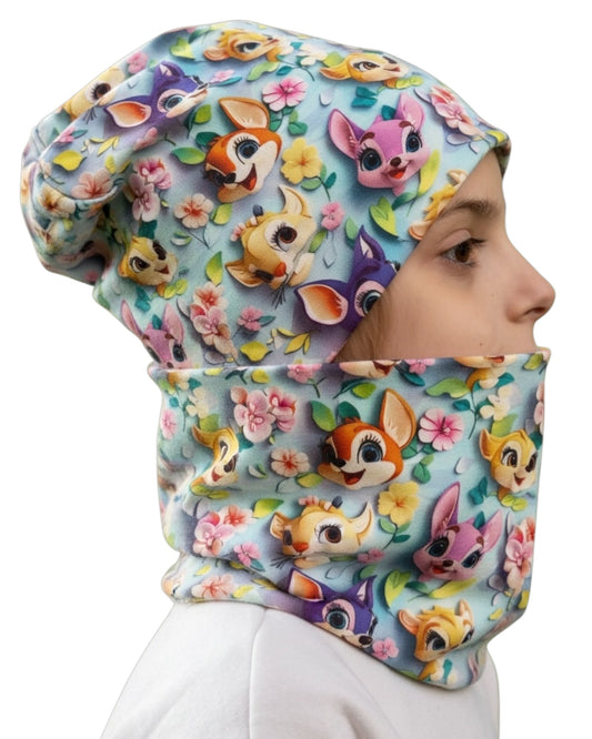 Set Cappello e Scaldacollo Bambina Fatto a Mano in Cotone Certificato