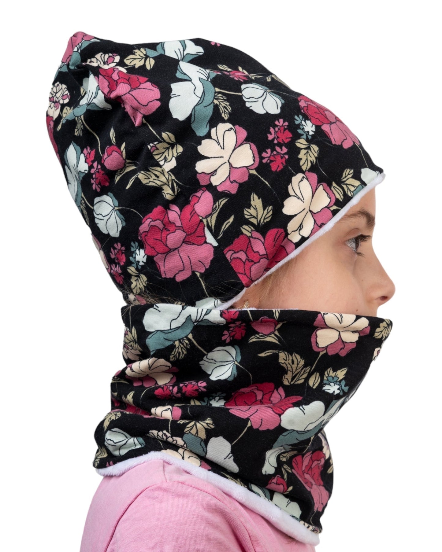 Set Cappello e Scaldacollo Bambina Fatto a Mano in Cotone Certificato