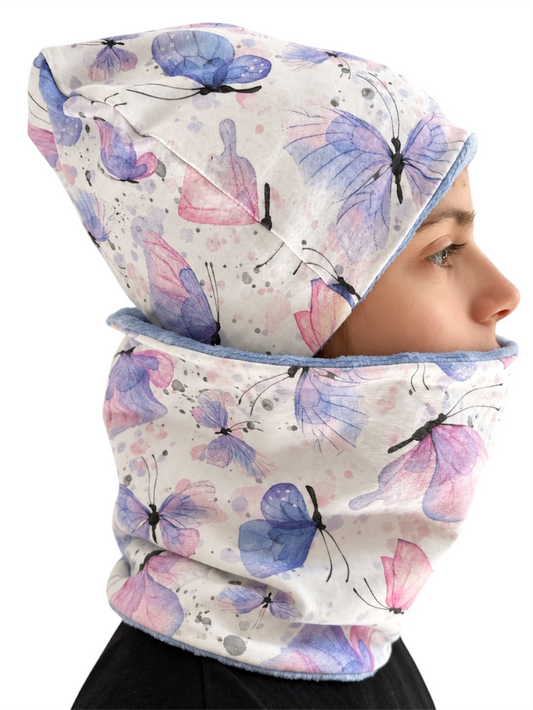 Set Cappello e Scaldacollo Bambina Fatto a Mano in Cotone Certificato