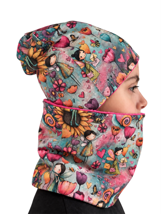 Set Cappello e Scaldacollo Bambina Fatto a Mano in Cotone Certificato