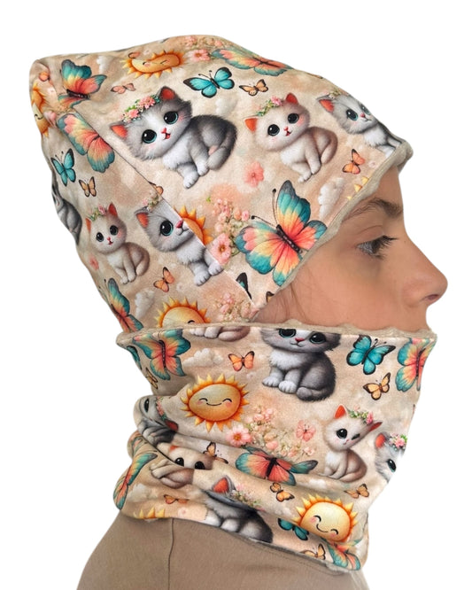 Set Cappello e Scaldacollo Bambina Fatto a Mano in Cotone Certificato