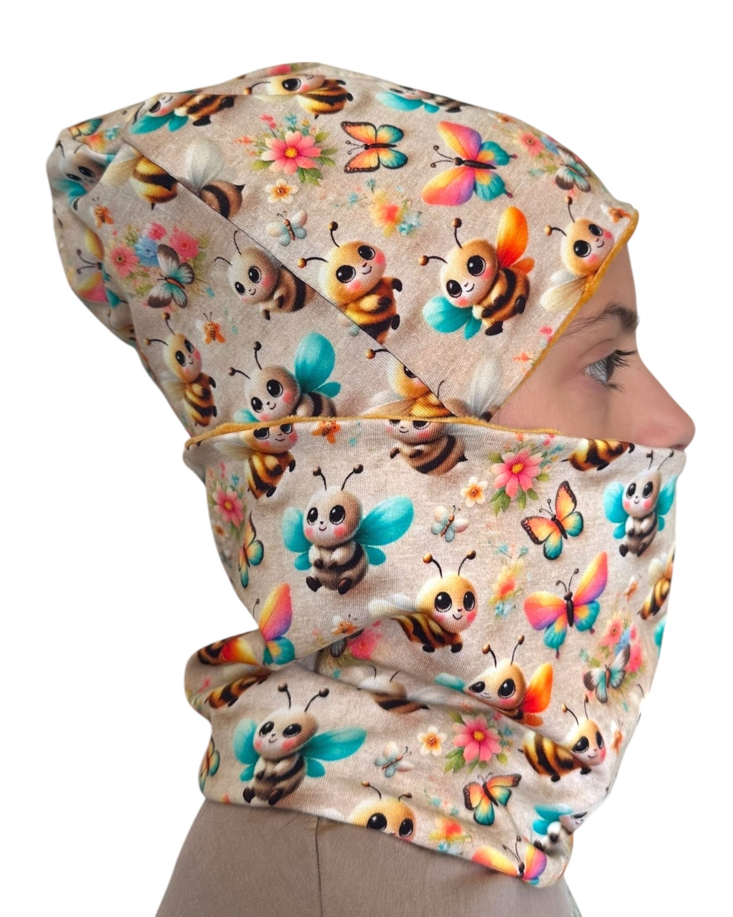 Set Cappello e Scaldacollo Bambina Fatto a Mano in Cotone Certificato