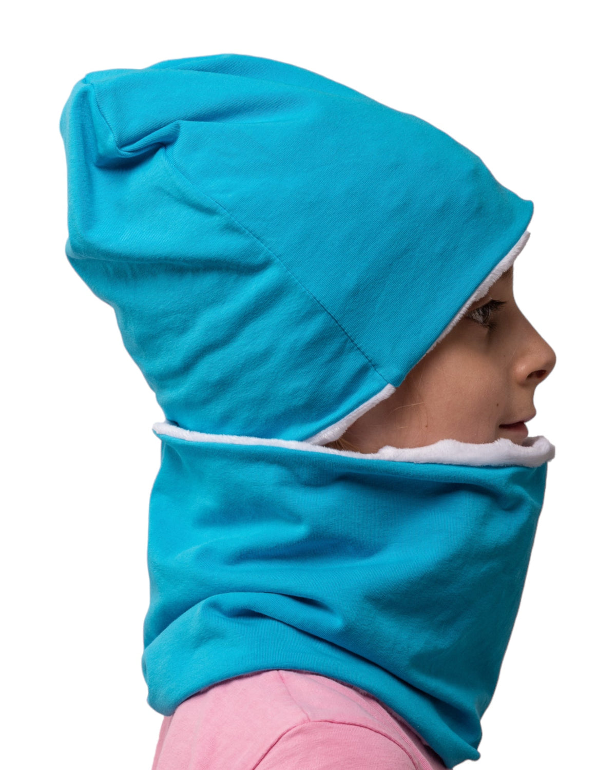 Set Cappello e Scaldacollo Turchese Fatto a Mano in Cotone Certificato