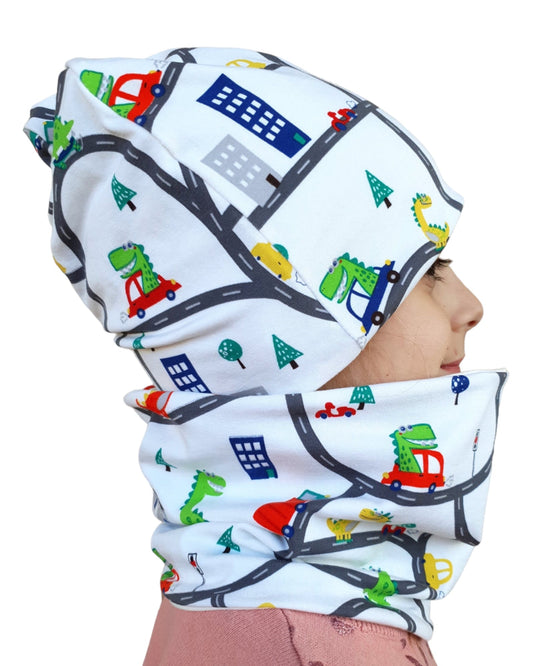 Set Cappello e Scaldacollo Bambino Fatto a Mano in Cotone Certificato