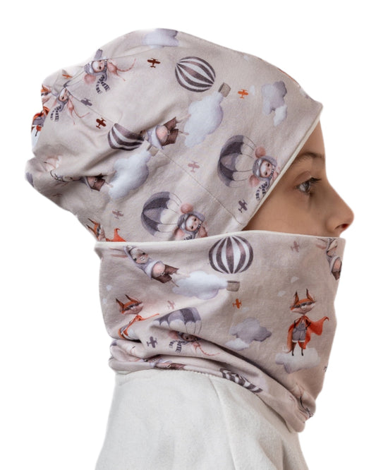 Set Cappello e Scaldacollo Unisex Fatto a Mano in Cotone Certificato