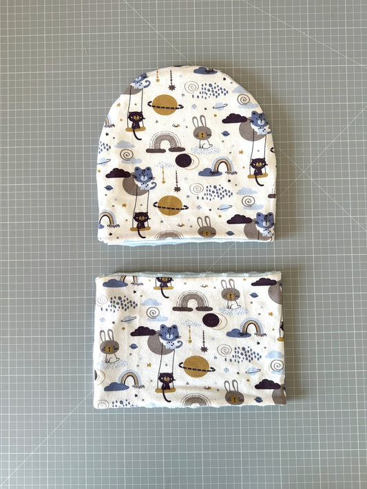 Set Cappello e Scaldacollo Bambino Fatto a Mano in Cotone Certificato