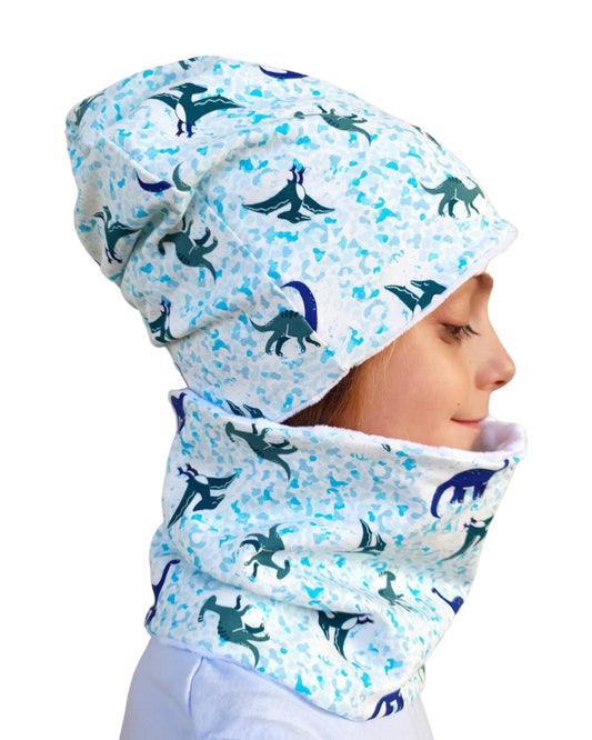 Set Cappello e Scaldacollo Bambino Fatto a Mano in Cotone Certificato