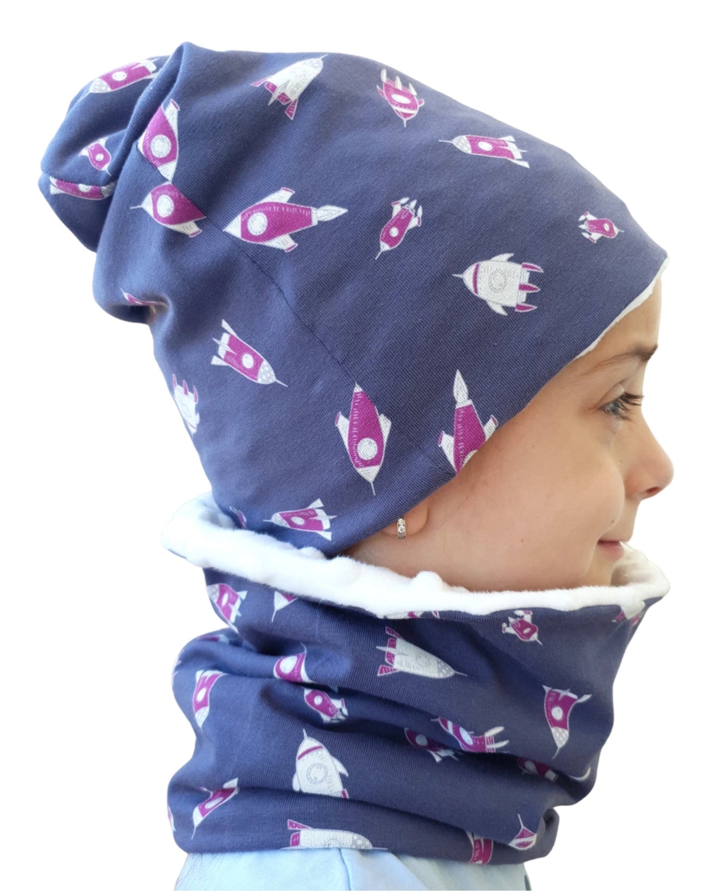 Set Cappello e Scaldacollo Bambina Fatto a Mano in Cotone Certificato