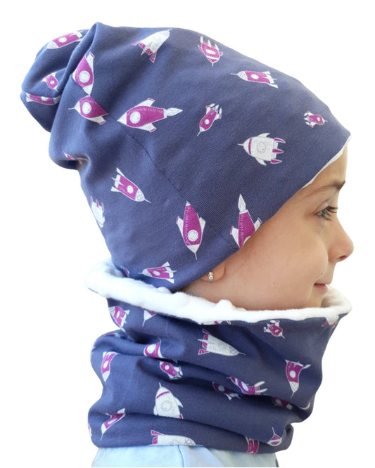 Set Cappello e Scaldacollo Bambina Fatto a Mano in Cotone Certificato
