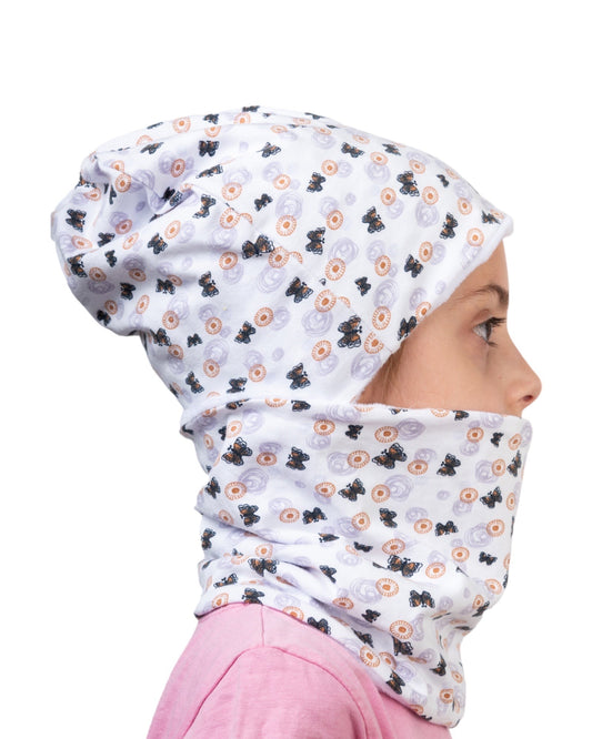 Set Cappello e Scaldacollo Bambina Fatto a Mano in Cotone Certificato