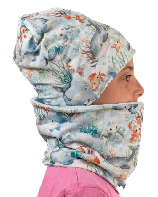 Set Cappello e Scaldacollo Bambino Fatto a Mano in Cotone Certificato