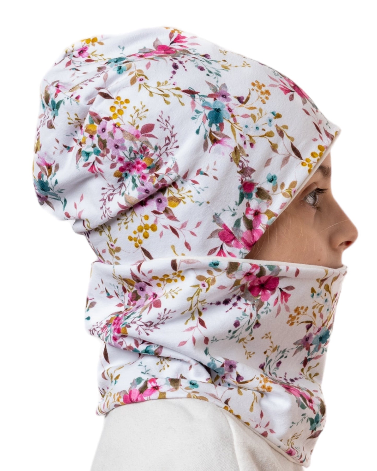 Set Cappello e Scaldacollo Bambina Fatto a Mano in Cotone Certificato