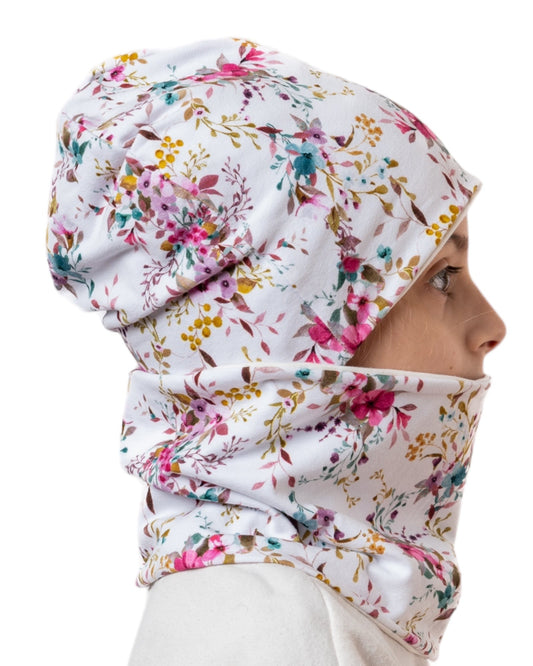 Set Cappello e Scaldacollo Bambina Fatto a Mano in Cotone Certificato