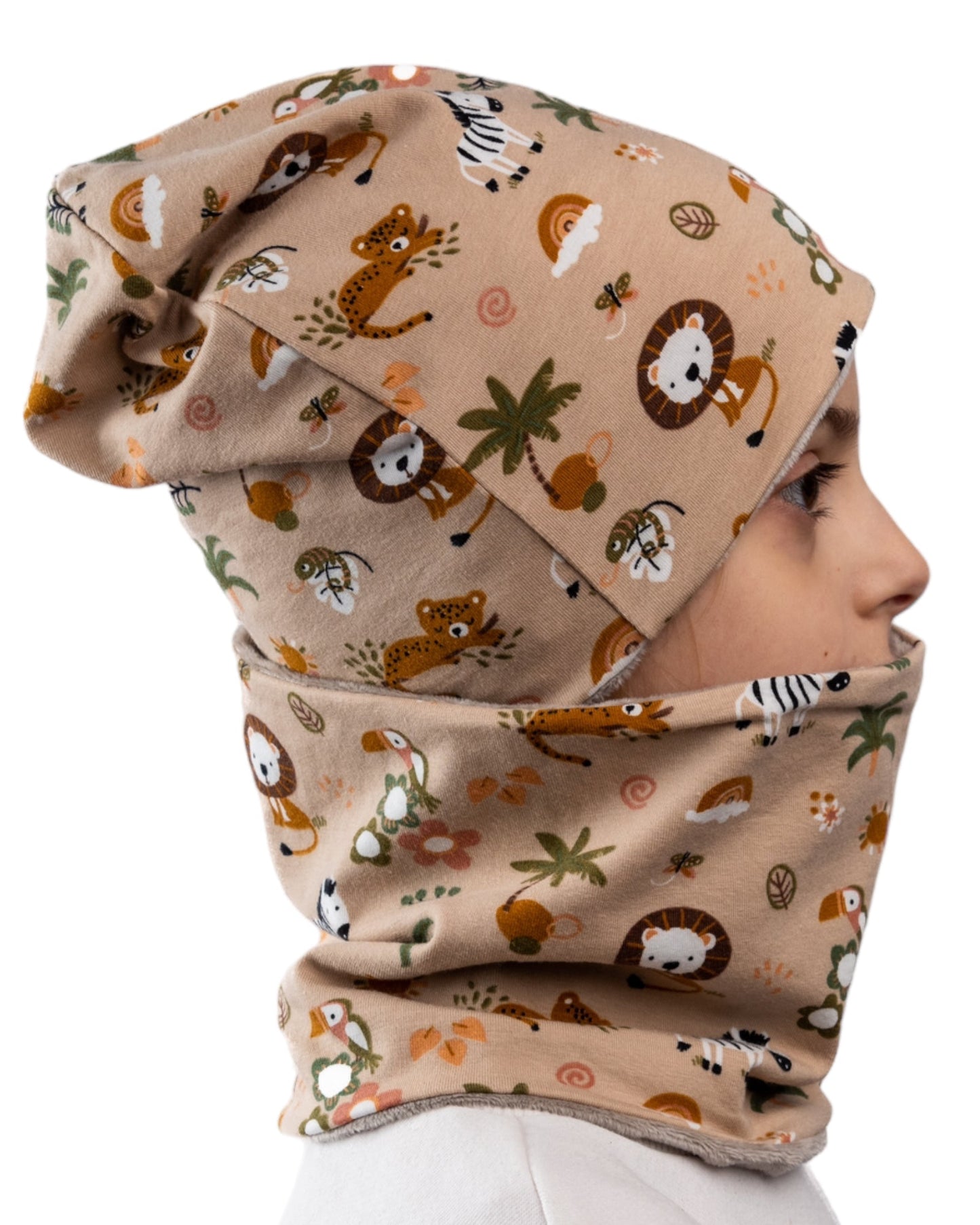 Set Cappello e Scaldacollo Unisex Fatto a Mano in Cotone Certificato