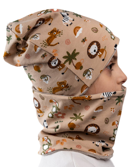 Set Cappello e Scaldacollo Unisex Fatto a Mano in Cotone Certificato