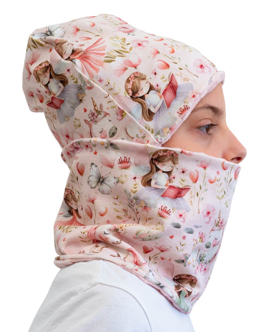 Set Cappello e Scaldacollo Bambina Fatto a Mano in Cotone Certificato