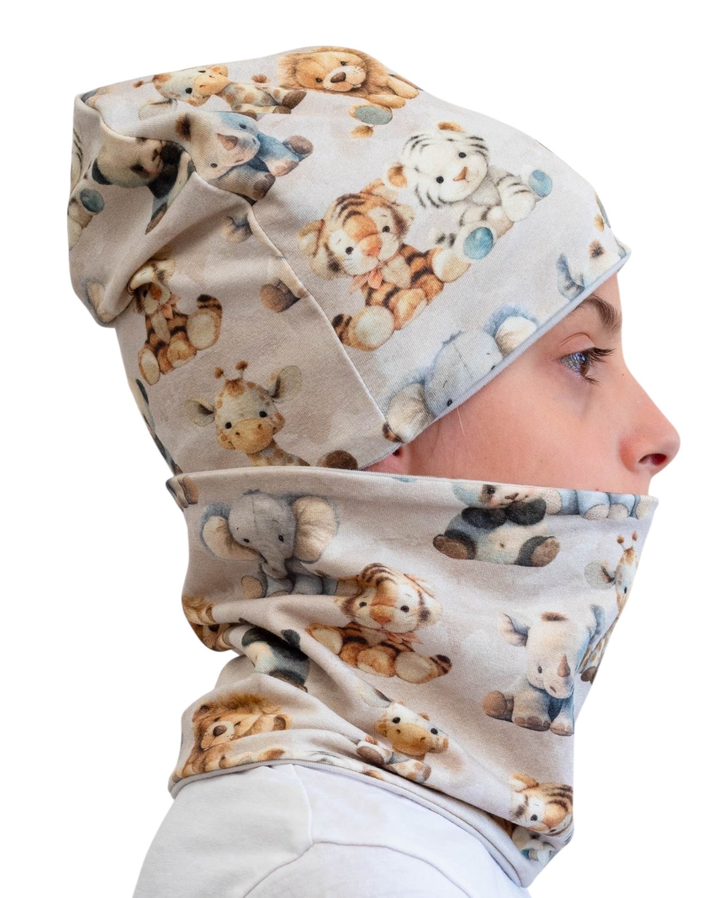 Set Cappello e Scaldacollo Unisex Fatto a Mano in Cotone Certificato