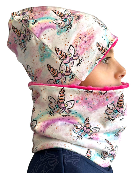 Set Cappello e Scaldacollo Bambina Fatto a Mano in Cotone Certificato