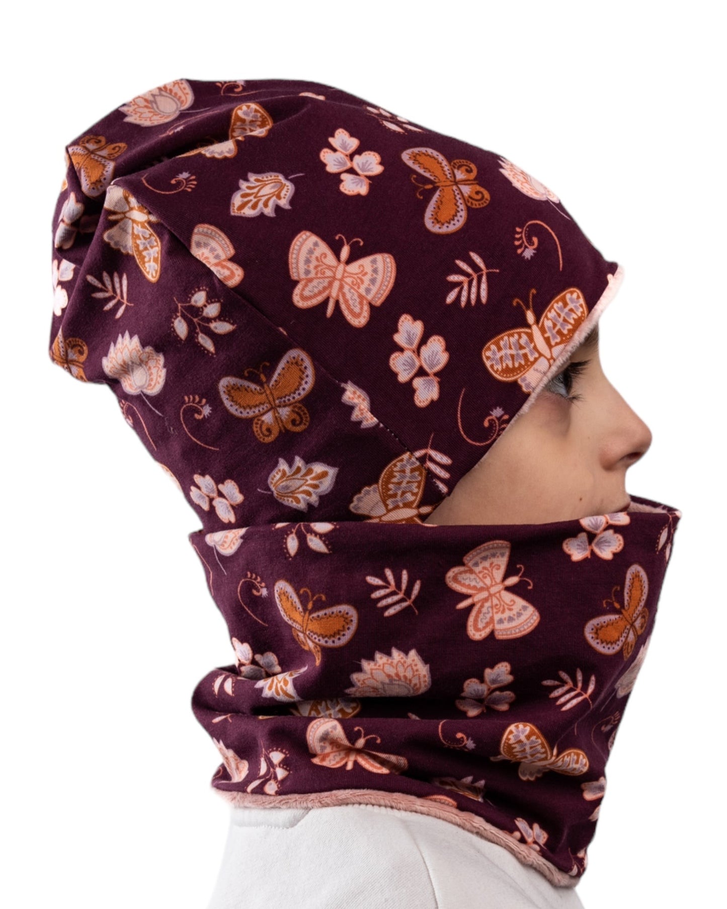 Set Cappello e Scaldacollo Bambina Fatto a Mano in Cotone Certificato