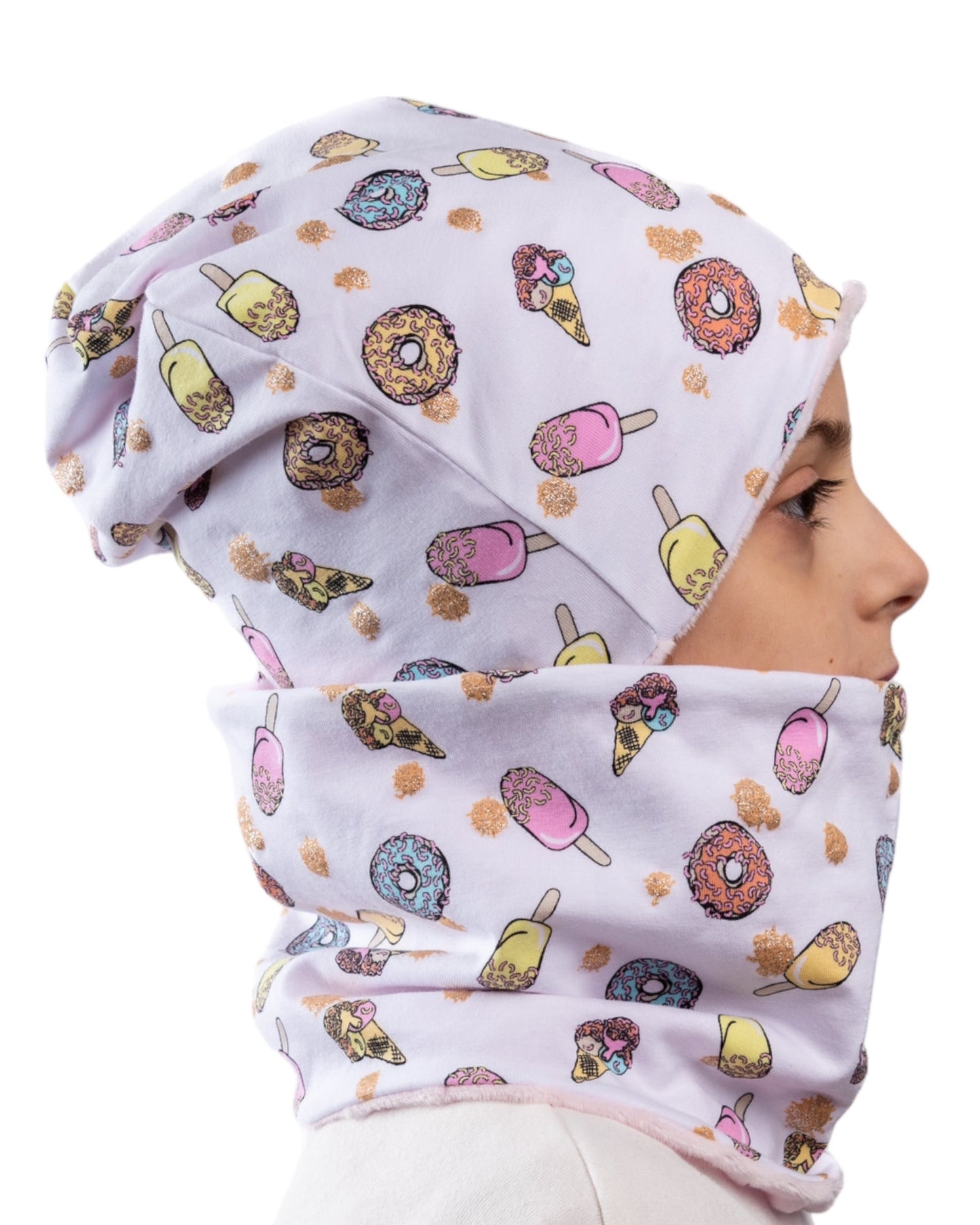 Set Cappello e Scaldacollo Bambina Fatto a Mano in Cotone Certificato