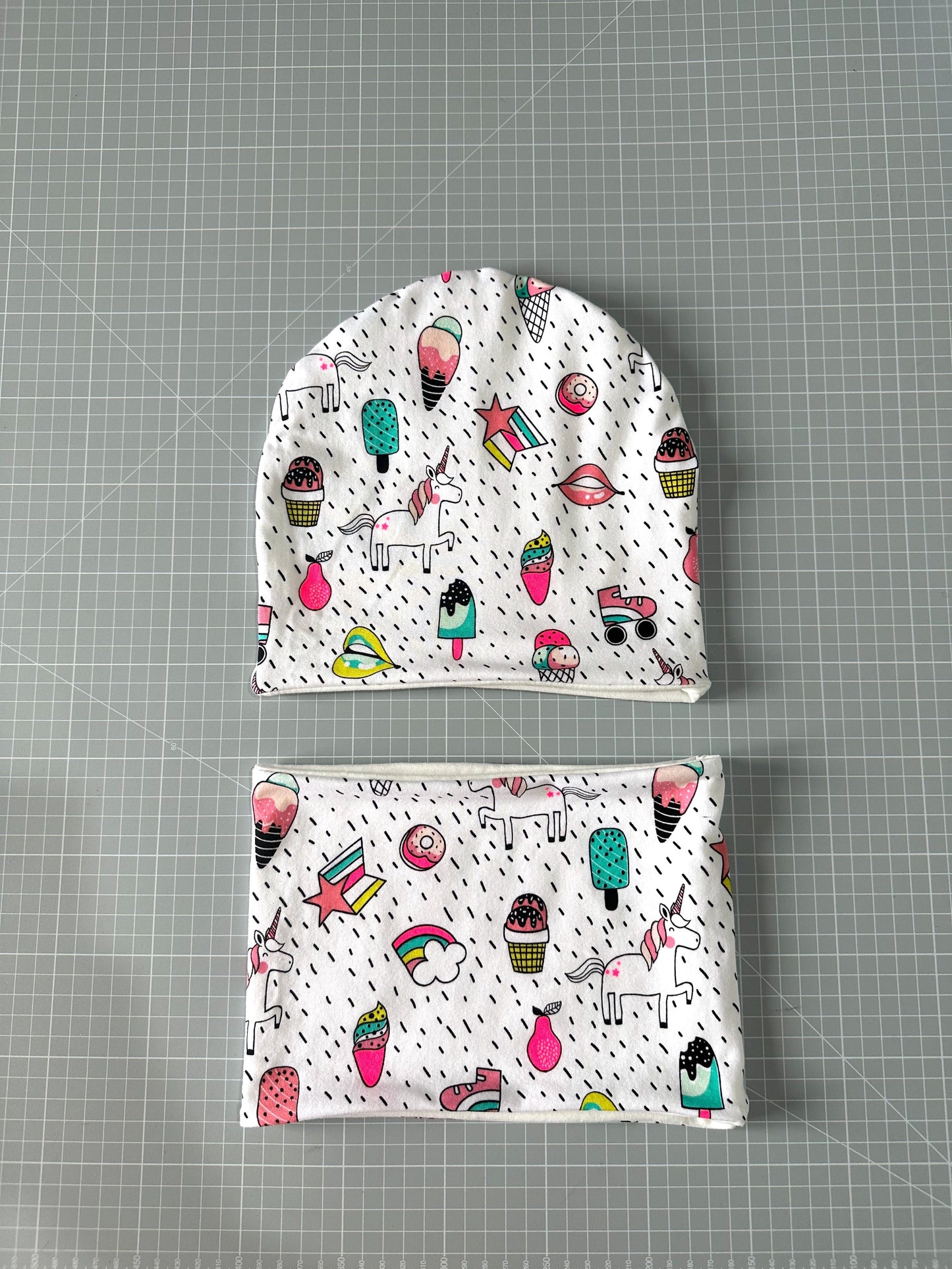 Set Cappello e Scaldacollo Bambina Fatto a Mano in Cotone Certificato