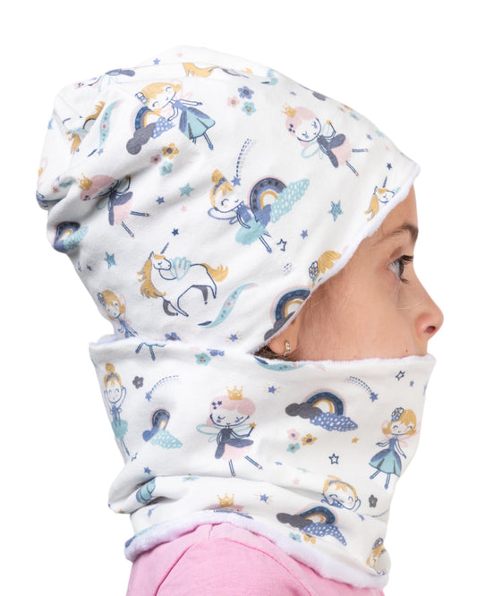 Set Cappello e Scaldacollo Bambina Fatto a Mano in Cotone Certificato