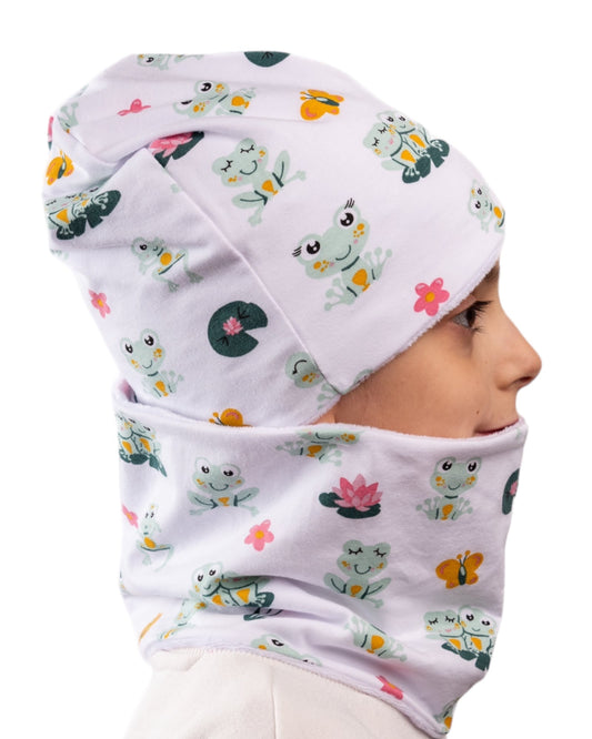Set Cappello e Scaldacollo Bambina Fatto a Mano in Cotone Certificato
