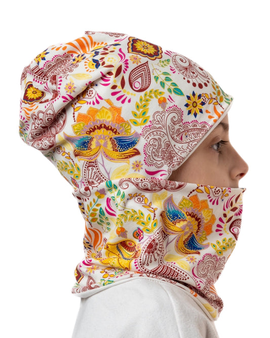 Set Cappello e Scaldacollo Bambina Fatto a Mano in Cotone Certificato