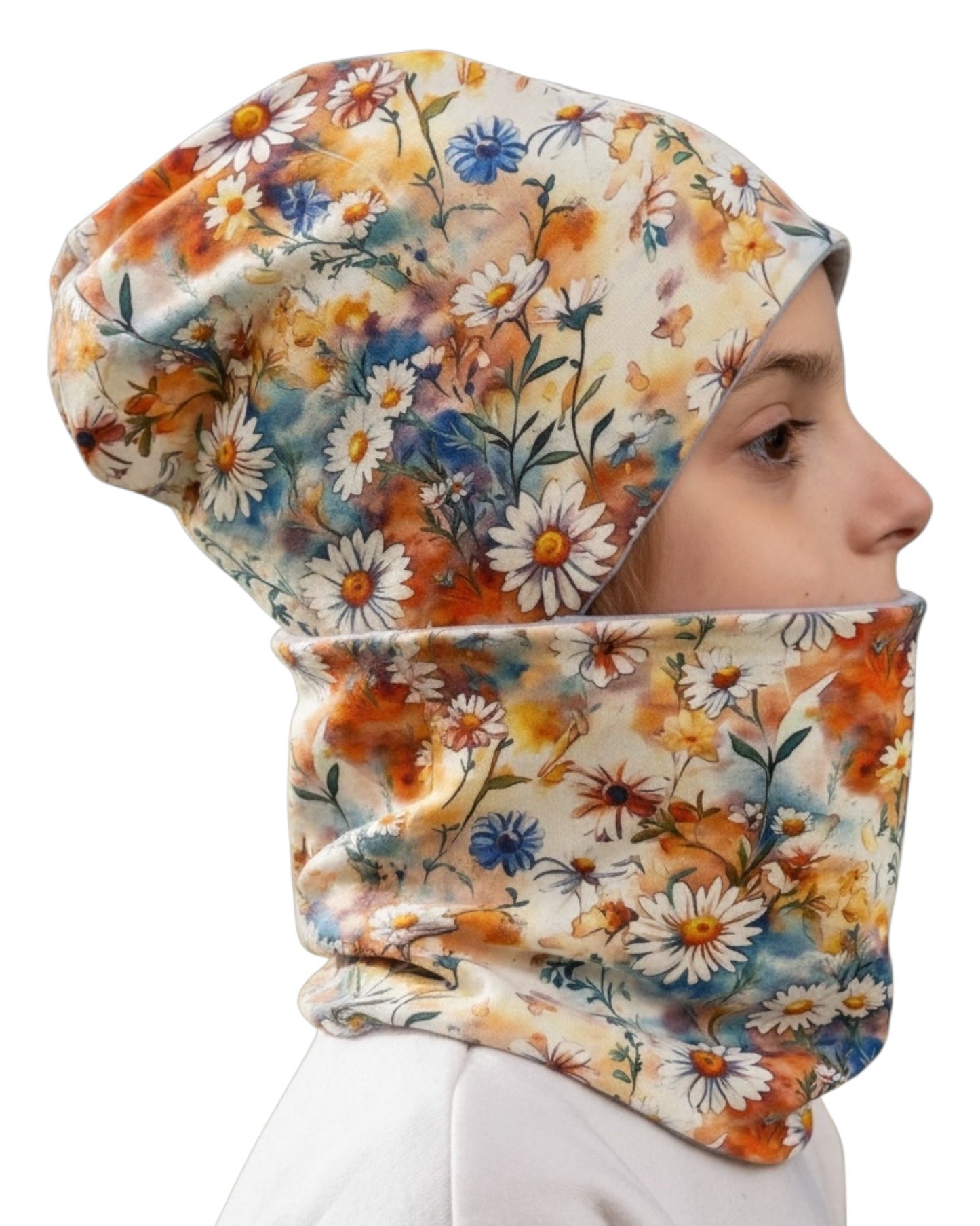 Set Cappello e Scaldacollo Bambina Fatto a Mano in Cotone Certificato