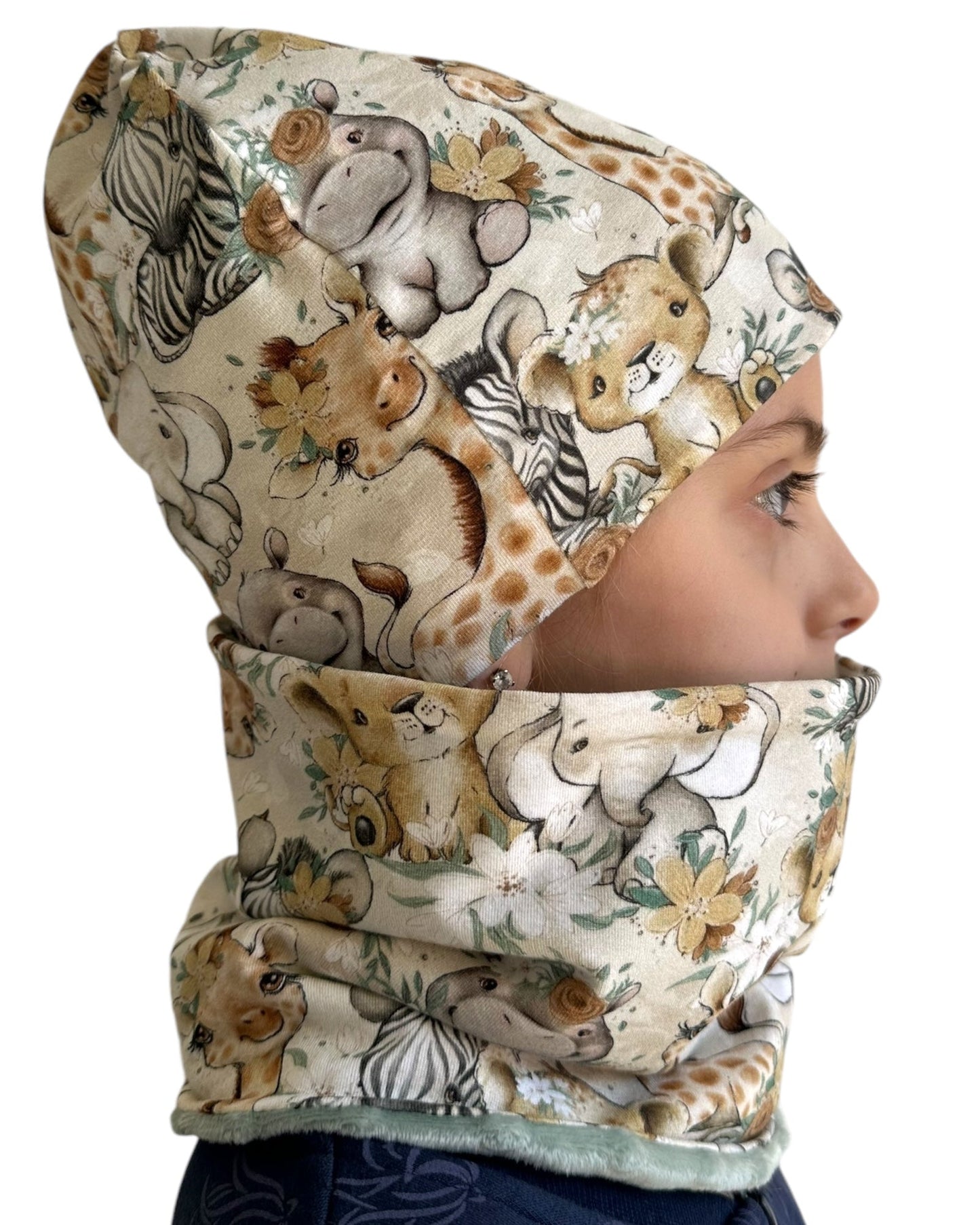 Set Cappello e Scaldacollo Unisex Fatto a Mano in Cotone Certificato