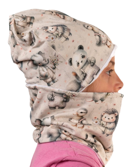 Set Cappello e Scaldacollo Unisex Fatto a Mano in Cotone Certificato