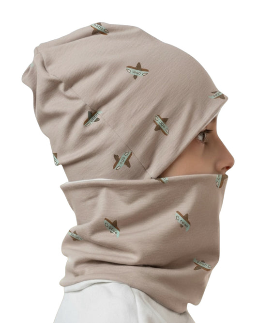 Set Cappello e Scaldacollo Bambino Fatto a Mano in Cotone Certificato