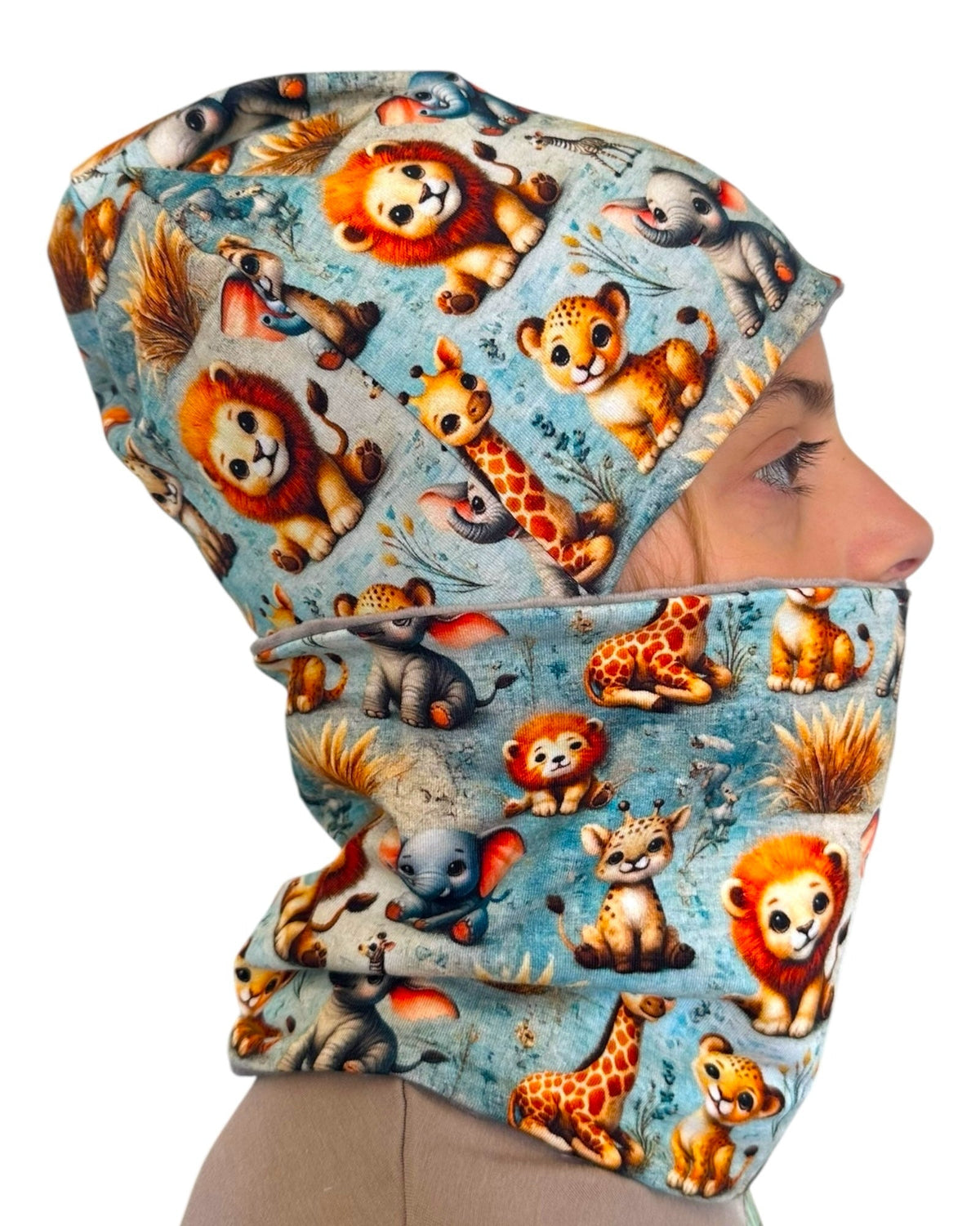 Set Cappello e Scaldacollo Bambino Fatto a Mano in Cotone Certificato