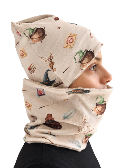 Set Cappello e Scaldacollo Unisex Fatto a Mano in Cotone Certificato