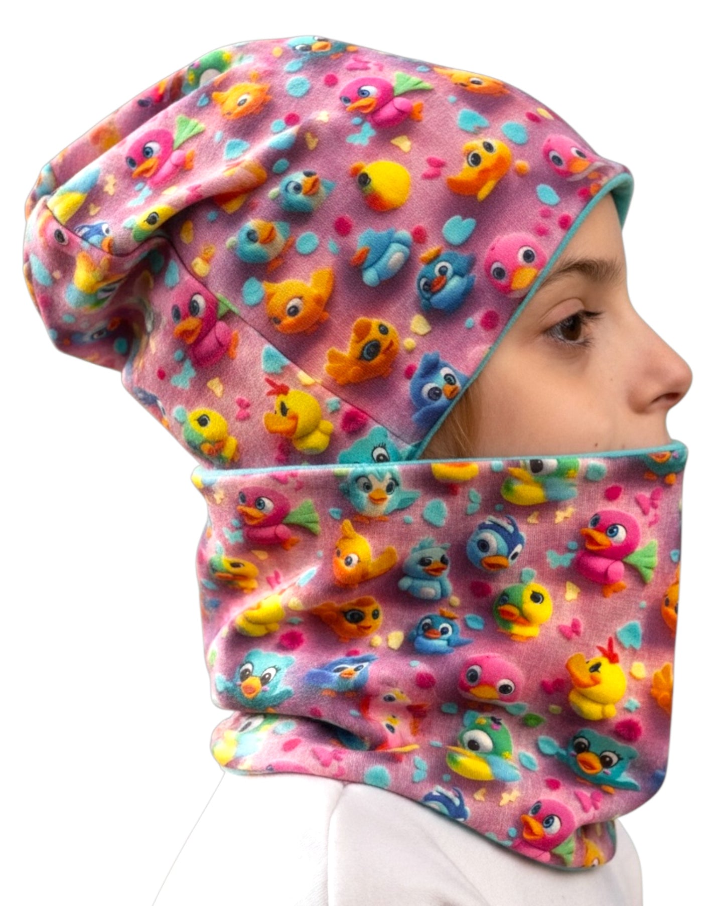 Set Cappello e Scaldacollo Bambina Fatto a Mano in Cotone Certificato