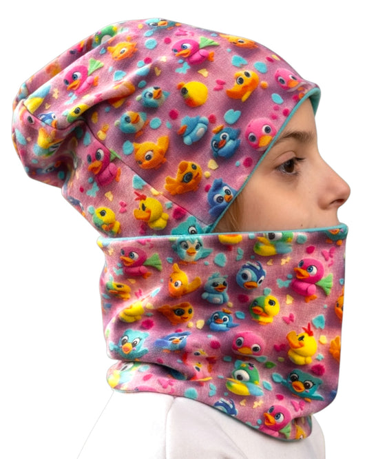 Set Cappello e Scaldacollo Bambina Fatto a Mano in Cotone Certificato