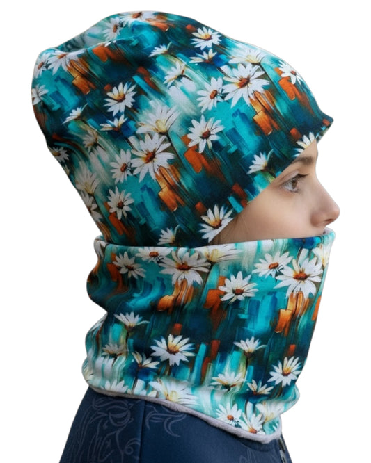 Set Cappello e Scaldacollo Bambina Fatto a Mano in Cotone Certificato