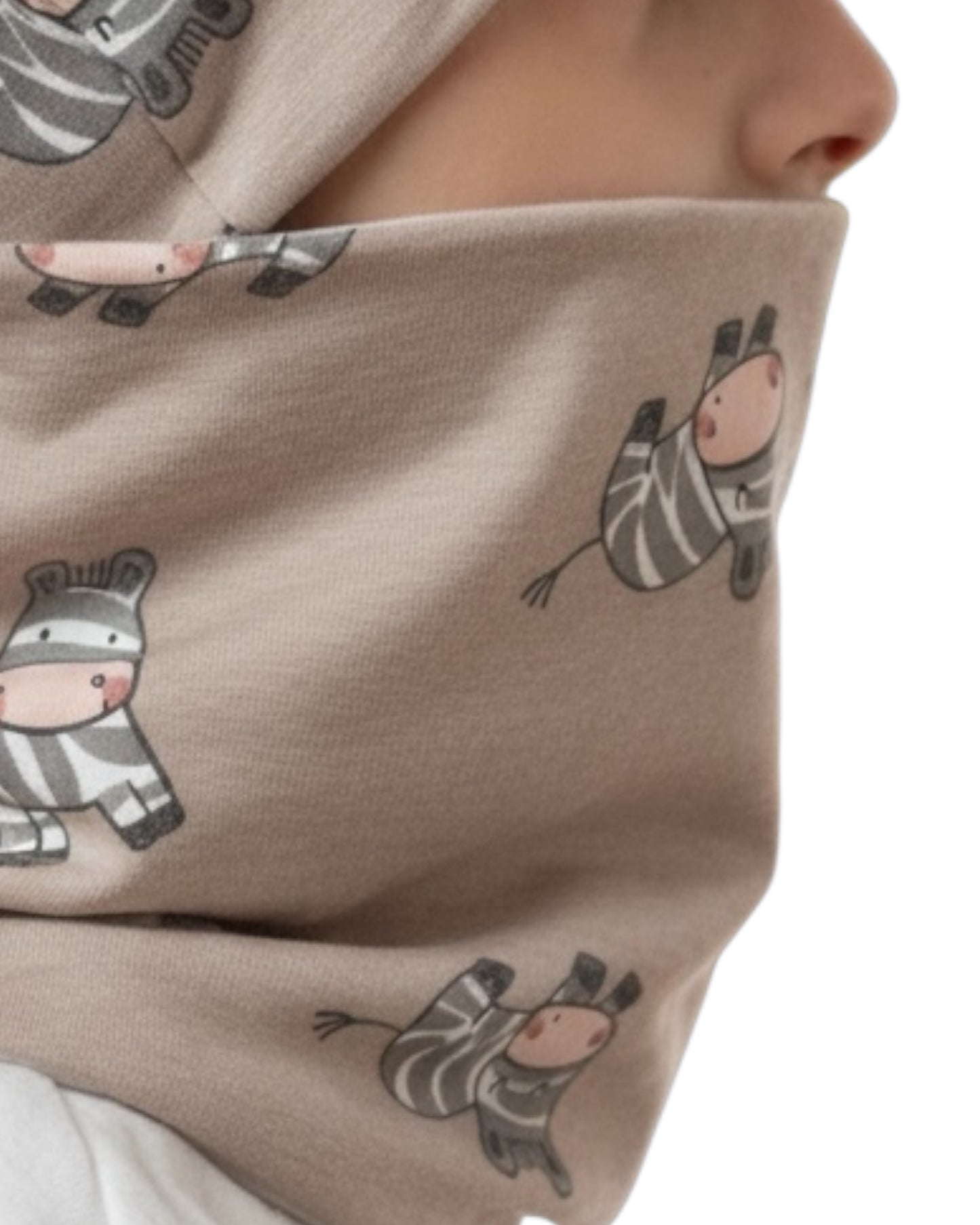 Set Cappello e Scaldacollo Fatto A Mano In Cotone Certificato Fantasia Zebre