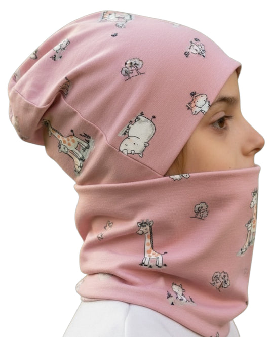 Set Cappello e Scaldacollo Bambina Fatto a Mano in Cotone Certificato